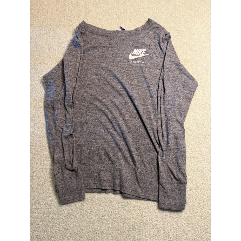 Nike Sportswear Gym Vintage Crewneck Sweatshirt Heathered Grey Womens Medium